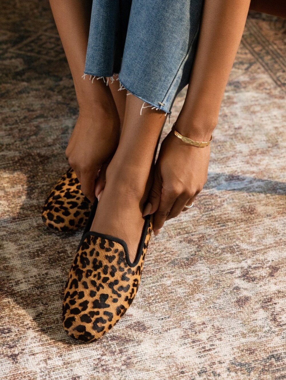 Birdies The Starling Leopard Print Haircalf Loafer Size 7